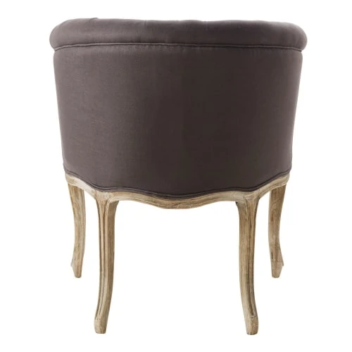 Fauteuil capitonné en lin coloris taupe grisé Maisons Du Monde Fauteuils Fauteuil Capitonné En Lin Coloris Taupe Grisé -Fauteuils Shop fauteuil capitonne en lin coloris taupe grise 1000 7 27 199451 3
