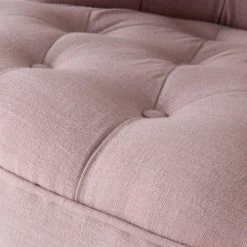 Maisons Du Monde Fauteuils Fauteuil Capitonné En Lin Lavé Rose Poudré -Fauteuils Shop fauteuil capitonne en lin lave rose poudre 1000 15 33 175472 4