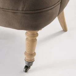 Maisons Du Monde Fauteuils Fauteuil Capitonné En Lin Taupe -Fauteuils Shop fauteuil capitonne en lin taupe 1000 16 3 220132 4