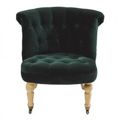 Maisons Du Monde Fauteuils Fauteuil Capitonné En Velours Vert