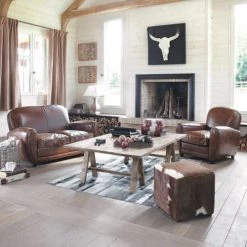 Maisons Du Monde Fauteuils Fauteuil Club En Cuir Marron -Fauteuils Shop fauteuil club en cuir marron 1000 10 9 50140303 8