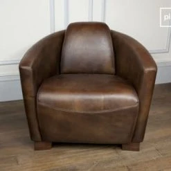 PIB Fauteuils Fauteuil Club En Cuir Marron 3 PIB Fauteuils Fauteuil Club En Cuir Marron -Fauteuils Shop fauteuil club en cuir marron 3