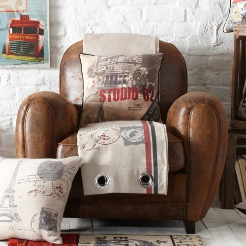 Fauteuil club en suédine marron Maisons Du Monde Fauteuils Fauteuil Club En Suédine Marron -Fauteuils Shop fauteuil club en suedine marron 1000 1 11 50180567 7