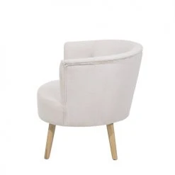 Beliani Fauteuils Fauteuil Club En Tissu Blanc Cassé -Fauteuils Shop fauteuil club en tissu blanc casse 3