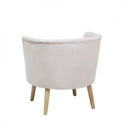 Beliani Fauteuils Fauteuil Club En Tissu Blanc Cassé -Fauteuils Shop fauteuil club en tissu blanc casse 4