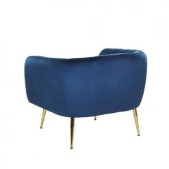 Beliani Fauteuils Fauteuil Club En Velours Bleu -Fauteuils Shop fauteuil club en velours bleu 3