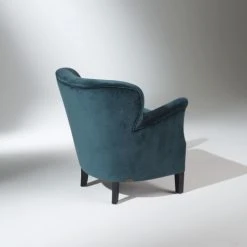 Robin Des Bois Fauteuils Fauteuil Club En Velours Clouté Bleu Paon -Fauteuils Shop fauteuil club en velours cloute bleu paon 5