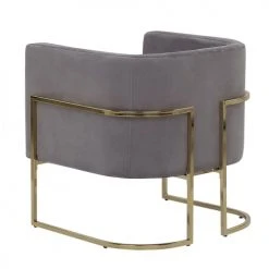 Beliani Fauteuils Fauteuil Club En Velours Gris -Fauteuils Shop fauteuil club en velours gris 2