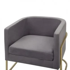 Beliani Fauteuils Fauteuil Club En Velours Gris -Fauteuils Shop fauteuil club en velours gris 5