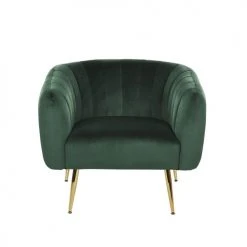 Beliani Fauteuils Fauteuil Club En Velours Vert -Fauteuils Shop fauteuil club en velours vert 2