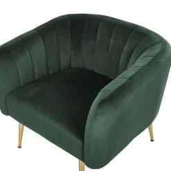 Beliani Fauteuils Fauteuil Club En Velours Vert -Fauteuils Shop fauteuil club en velours vert 4
