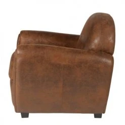 Grenier Alpin Fauteuils Fauteuil Club Vintage Microfibre Marron -Fauteuils Shop fauteuil club vintage microfibre marron 2