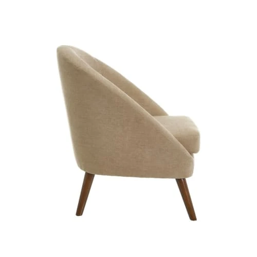 Fauteuil compact et enveloppant beige tissu chenille Wadiga Fauteuils Fauteuil Compact Et Enveloppant Beige Tissu Chenille -Fauteuils Shop fauteuil compact et enveloppant beige tissu chenille 1