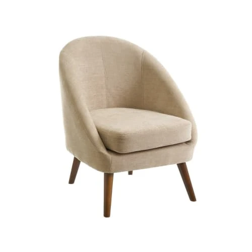 Fauteuil compact et enveloppant beige tissu chenille Wadiga Fauteuils Fauteuil Compact Et Enveloppant Beige Tissu Chenille -Fauteuils Shop fauteuil compact et enveloppant beige tissu chenille