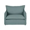 Maisons Du Monde Fauteuils Fauteuil Convertible En Lin Froissé Bleu Céladon