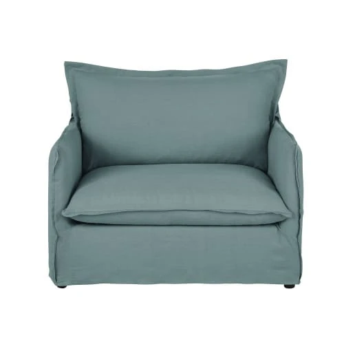 Fauteuil convertible en lin froissé bleu céladon Maisons Du Monde Fauteuils Fauteuil Convertible En Lin Froissé Bleu Céladon -Fauteuils Shop fauteuil convertible en lin froisse bleu celadon 1000 13 6 201480 1