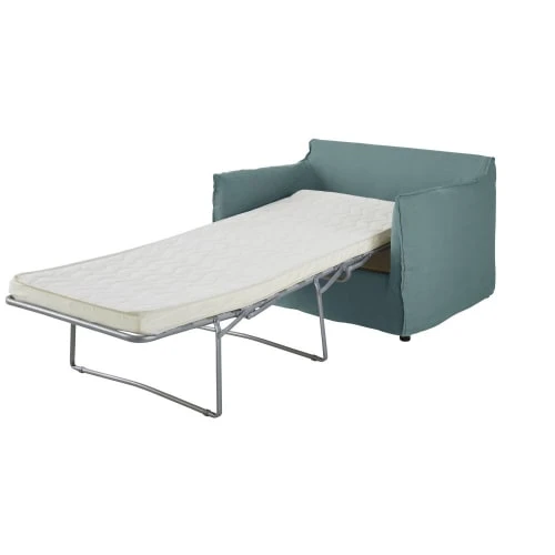 Fauteuil convertible en lin froissé bleu céladon Maisons Du Monde Fauteuils Fauteuil Convertible En Lin Froissé Bleu Céladon -Fauteuils Shop fauteuil convertible en lin froisse bleu celadon 1000 13 6 201480 2