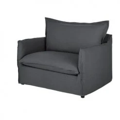 Maisons Du Monde Fauteuils Fauteuil Convertible En Lin Froissé Gris Anthracite -Fauteuils Shop fauteuil convertible en lin froisse gris anthracite 1000 12 24 201088 3