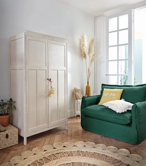 Fauteuil convertible en lin froissé vert Maisons Du Monde Fauteuils Fauteuil Convertible En Lin Froissé Vert -Fauteuils Shop fauteuil convertible en lin froisse vert 1000 11 35 221640 5