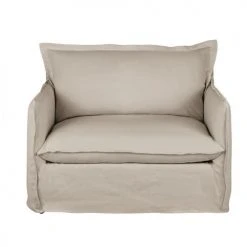 Maisons Du Monde Fauteuils Fauteuil Convertible En Lin Supérieur Beige
