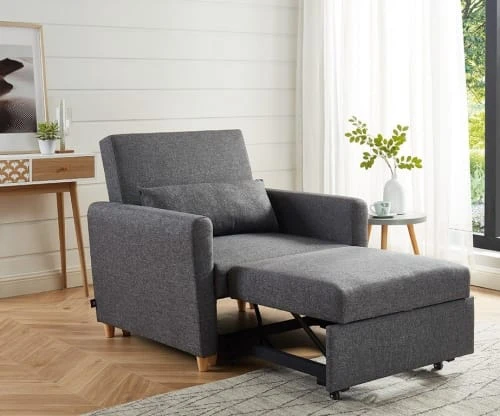 Fauteuil convertible en tissu 1 place gris Baita Fauteuils Fauteuil Convertible En Tissu 1 Place Gris -Fauteuils Shop fauteuil convertible en tissu 1 place gris 2