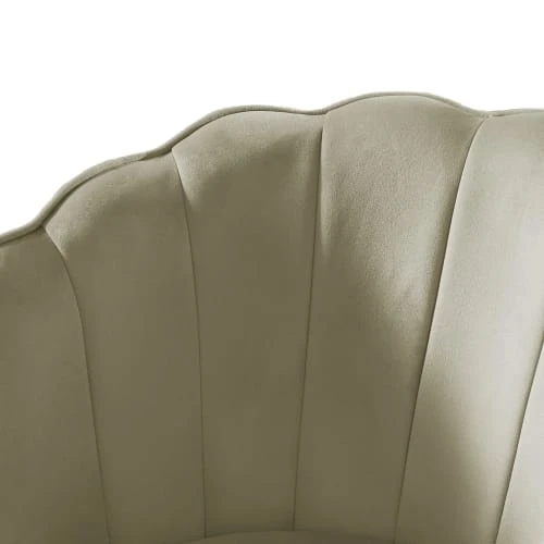 Fauteuil coquillage en velours 1 place beige et doré Baita Fauteuils Fauteuil Coquillage En Velours 1 Place Beige Et Doré -Fauteuils Shop fauteuil coquillage en velours 1 place beige et dore 2