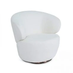 Oviala Fauteuils Fauteuil Cosy En Bouclette Blanc -Fauteuils Shop fauteuil cosy en bouclette blanc 4