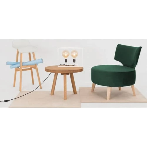 Fauteuil cosy rembourré tissu couleur vert pieds bois clair Custom Form Fauteuils Fauteuil Cosy Rembourré Tissu Couleur Vert Pieds Bois Clair -Fauteuils Shop fauteuil cosy rembourre tissu couleur vert pieds bois clair 1