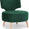 Custom Form Fauteuils Fauteuil Cosy Rembourré Tissu Couleur Vert Pieds Bois Clair