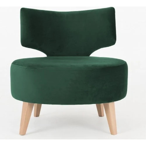 Fauteuil cosy rembourré tissu couleur vert pieds bois clair Custom Form Fauteuils Fauteuil Cosy Rembourré Tissu Couleur Vert Pieds Bois Clair -Fauteuils Shop fauteuil cosy rembourre tissu couleur vert pieds bois clair 2