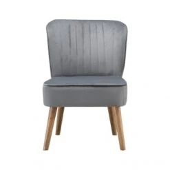 Baita Fauteuils Fauteuil Crapaud En Velours 1 Place Gris