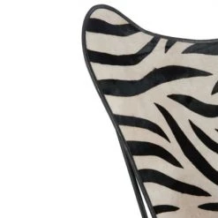 Meubles & Design Fauteuils Fauteuil Cuir Papillon Motifs Zébrés -Fauteuils Shop fauteuil cuir papillon motifs zebres 4