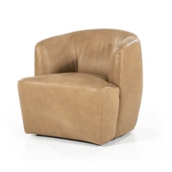 Meubles & Design Fauteuils Fauteuil Cuir Rond Design Gris -Fauteuils Shop fauteuil cuir rond design beige