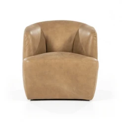 Meubles & Design Fauteuils Fauteuil Cuir Rond Design Beige -Fauteuils Shop fauteuil cuir rond design beige 3