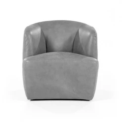 Meubles & Design Fauteuils Fauteuil Cuir Rond Design Gris -Fauteuils Shop fauteuil cuir rond design gris 2