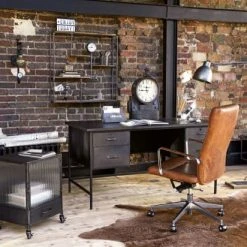 Maisons Du Monde Chaises De Bureau Fauteuil De Bureau à Roulettes En Cuir Marron Et Métal 3 Maisons Du Monde Chaises De Bureau Fauteuil De Bureau à Roulettes En Cuir Marron Et Métal -Fauteuils Shop fauteuil de bureau a roulettes en cuir marron et metal 1000 9 4 155763 8