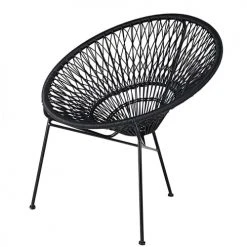 Maisons Du Monde Fauteuils De Jardin Fauteuil De Jardin Empilable En Fil De Résine Et Métal Noir