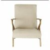 Signature Fauteuils Fauteuil De Salon En Chêne Et Assise En Lin Beige - L66 Cm