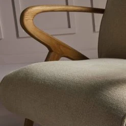 Signature Fauteuils Fauteuil De Salon En Chêne Et Assise En Lin Beige - L66 Cm -Fauteuils Shop fauteuil de salon en chene et assise en lin beige l66 cm 4