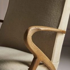 Signature Fauteuils Fauteuil De Salon En Chêne Et Assise En Lin Beige - L66 Cm -Fauteuils Shop fauteuil de salon en chene et assise en lin beige l66 cm 5