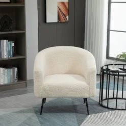 Nordlys Fauteuils Fauteuil De Salon En Métal Et Bouclettes Blanches -Fauteuils Shop fauteuil de salon en metal et bouclettes blanches 2