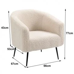 Nordlys Fauteuils Fauteuil De Salon En Métal Et Bouclettes Blanches -Fauteuils Shop fauteuil de salon en metal et bouclettes blanches 4