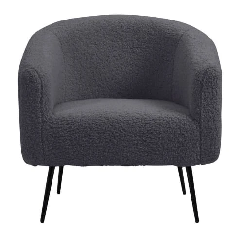 Fauteuil de salon en métal et bouclettes grises Nordlys Fauteuils Fauteuil De Salon En Métal Et Bouclettes Grises -Fauteuils Shop fauteuil de salon en metal et bouclettes grises 2