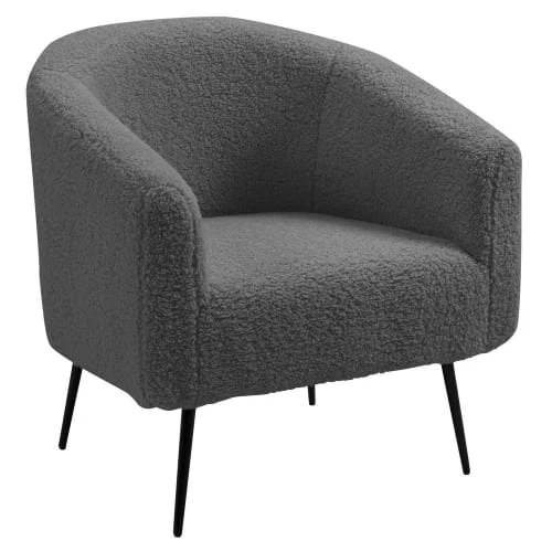 Fauteuil de salon en métal et bouclettes grises Nordlys Fauteuils Fauteuil De Salon En Métal Et Bouclettes Grises -Fauteuils Shop fauteuil de salon en metal et bouclettes grises
