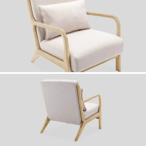 Fauteuil design beige en bois et tissu Alice's Garden Fauteuils Fauteuil Design Beige En Bois Et Tissu -Fauteuils Shop fauteuil design beige en bois et tissu 5