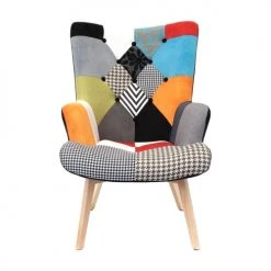 The Home Deco Factory Fauteuils Fauteuil Design Coloré Patchwork 4 The Home Deco Factory Fauteuils Fauteuil Design Coloré Patchwork -Fauteuils Shop fauteuil design colore patchwork 4