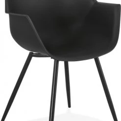 Kokoon Design Fauteuils Fauteuil Design En Résine Noir Avec Accoudoirs
