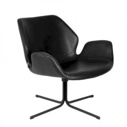 Zuiver Fauteuils Fauteuil Design En Simili Cuir Noir