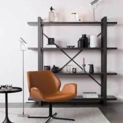 Zuiver Fauteuils Fauteuil Design En Simili Cuir Noir -Fauteuils Shop fauteuil design en simili cuir noir 3