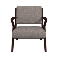 Drawer Fauteuils Fauteuil Design En Tissu Et Bois Foncé Taupe -Fauteuils Shop fauteuil design en tissu et bois fonce taupe 2